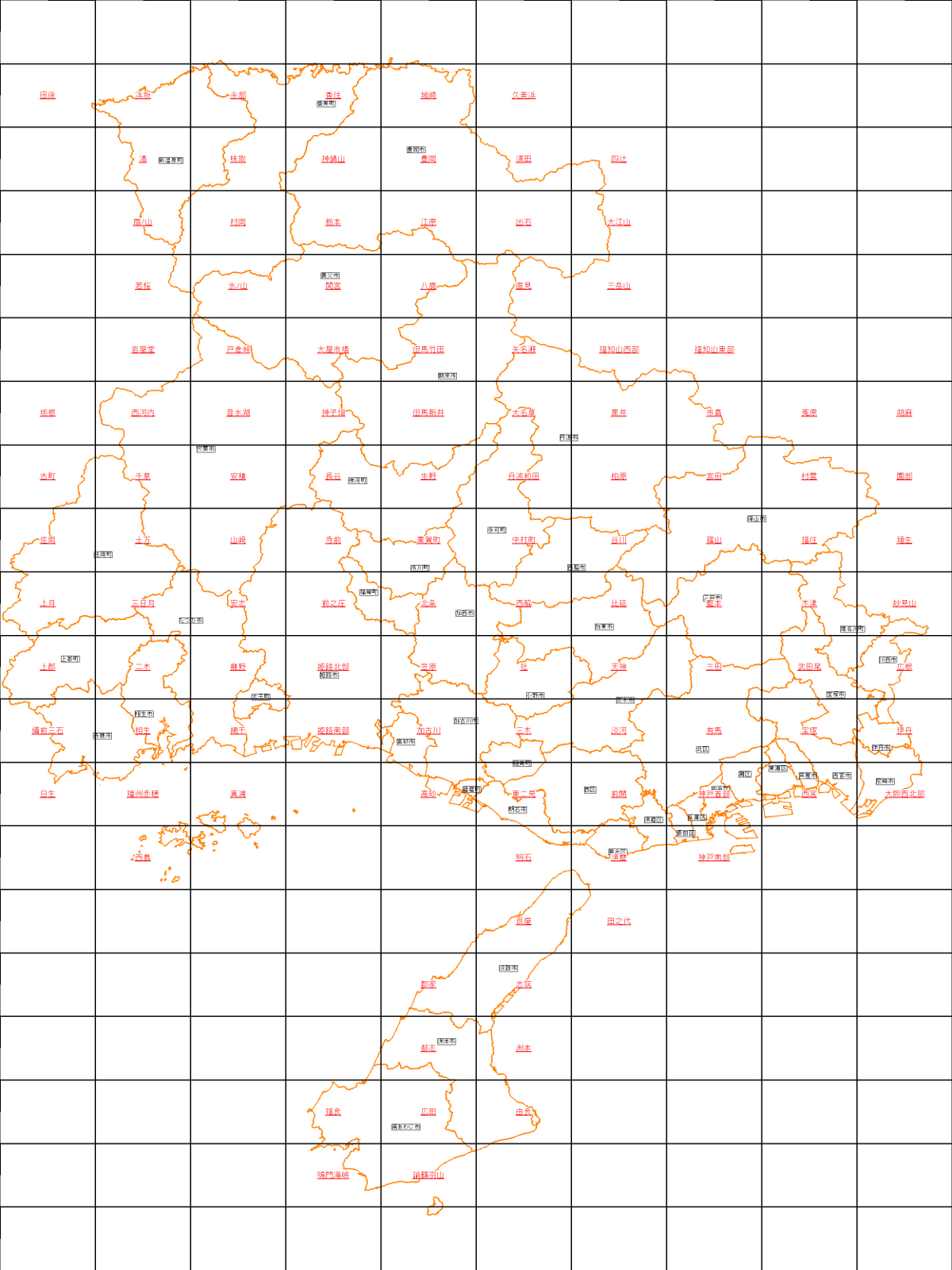 植物群落-兵庫県版レッドデータブック-地図