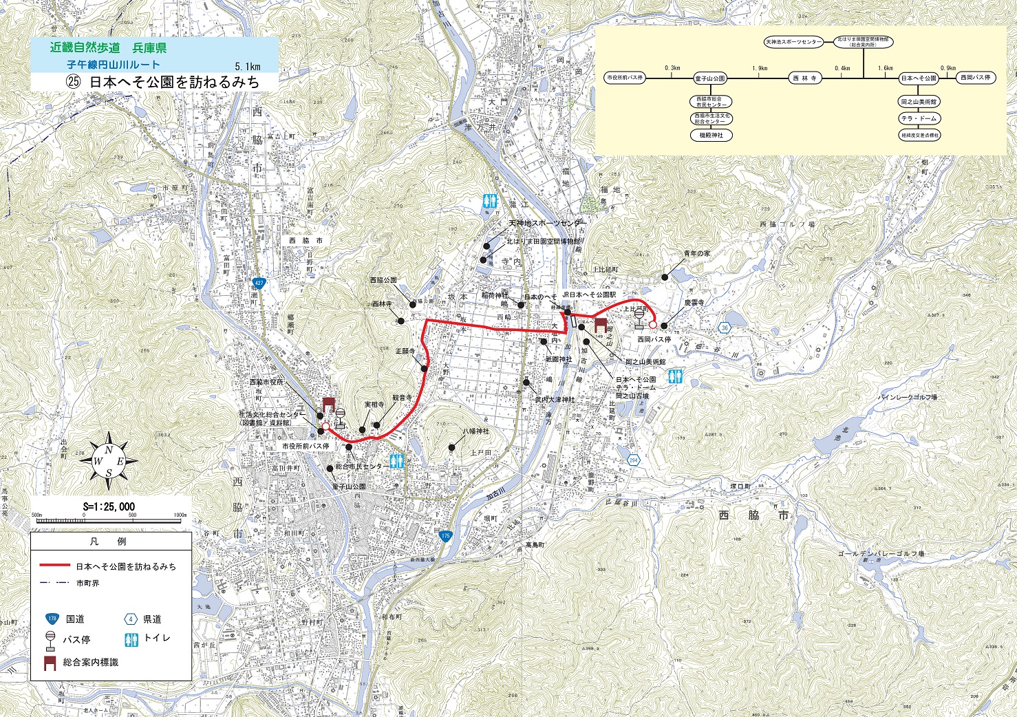 日本へそ公園を訪ねるみち