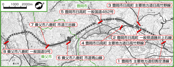 予測地点図(工事用車両の運行)
